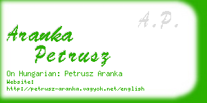 aranka petrusz business card